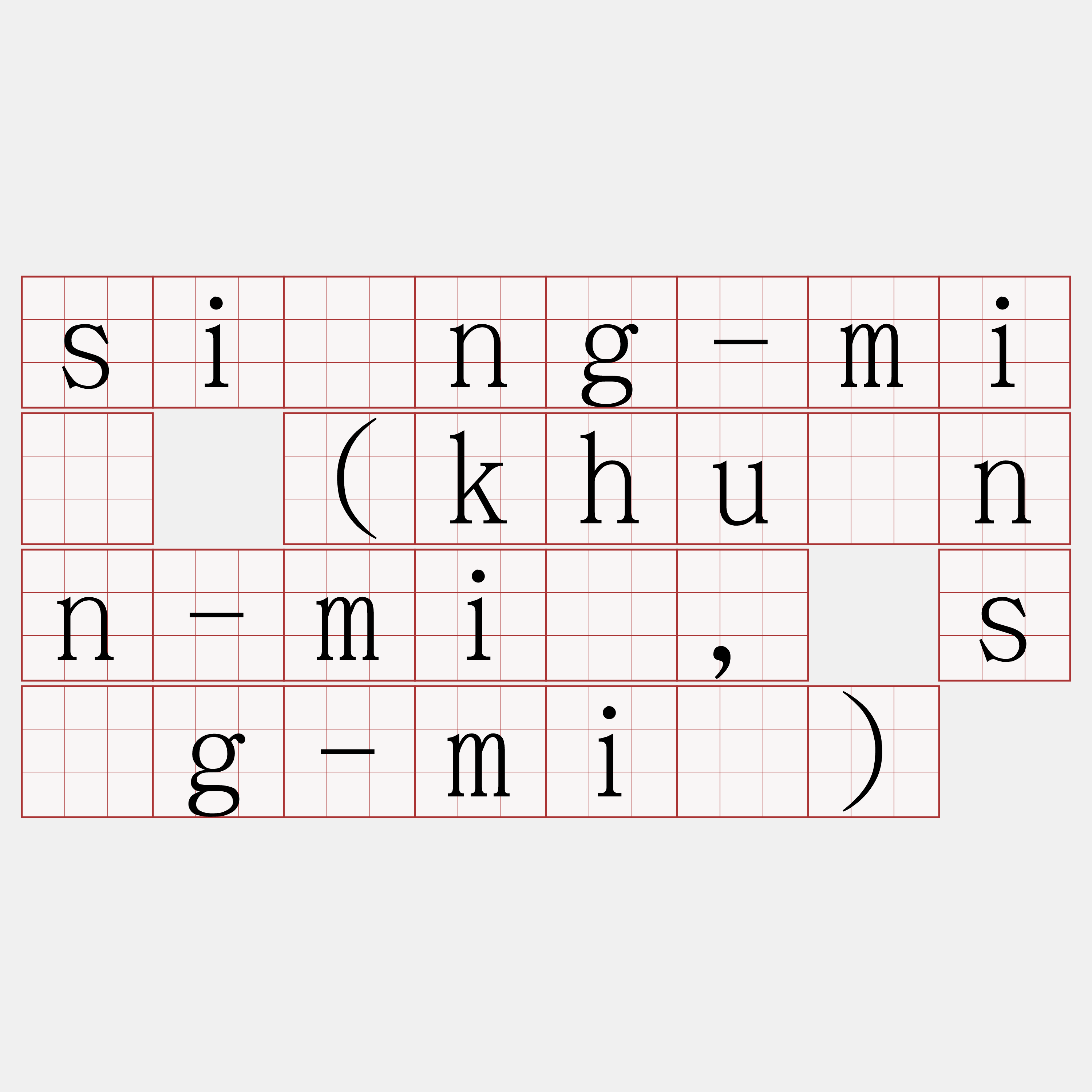 siòng-miā (khuànn-miā, sǹg-miā)